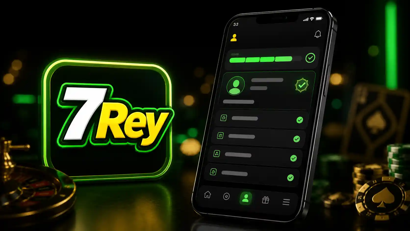 Perfil de usuario de 7Rey abierto en un teléfono móvil