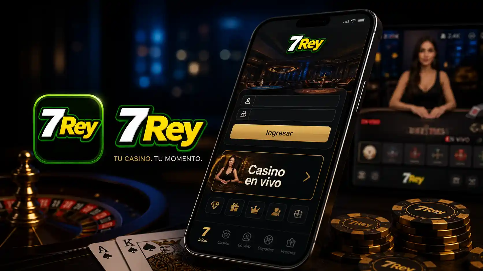 Acceso móvil de 7Rey para entrar al casino en vivo
