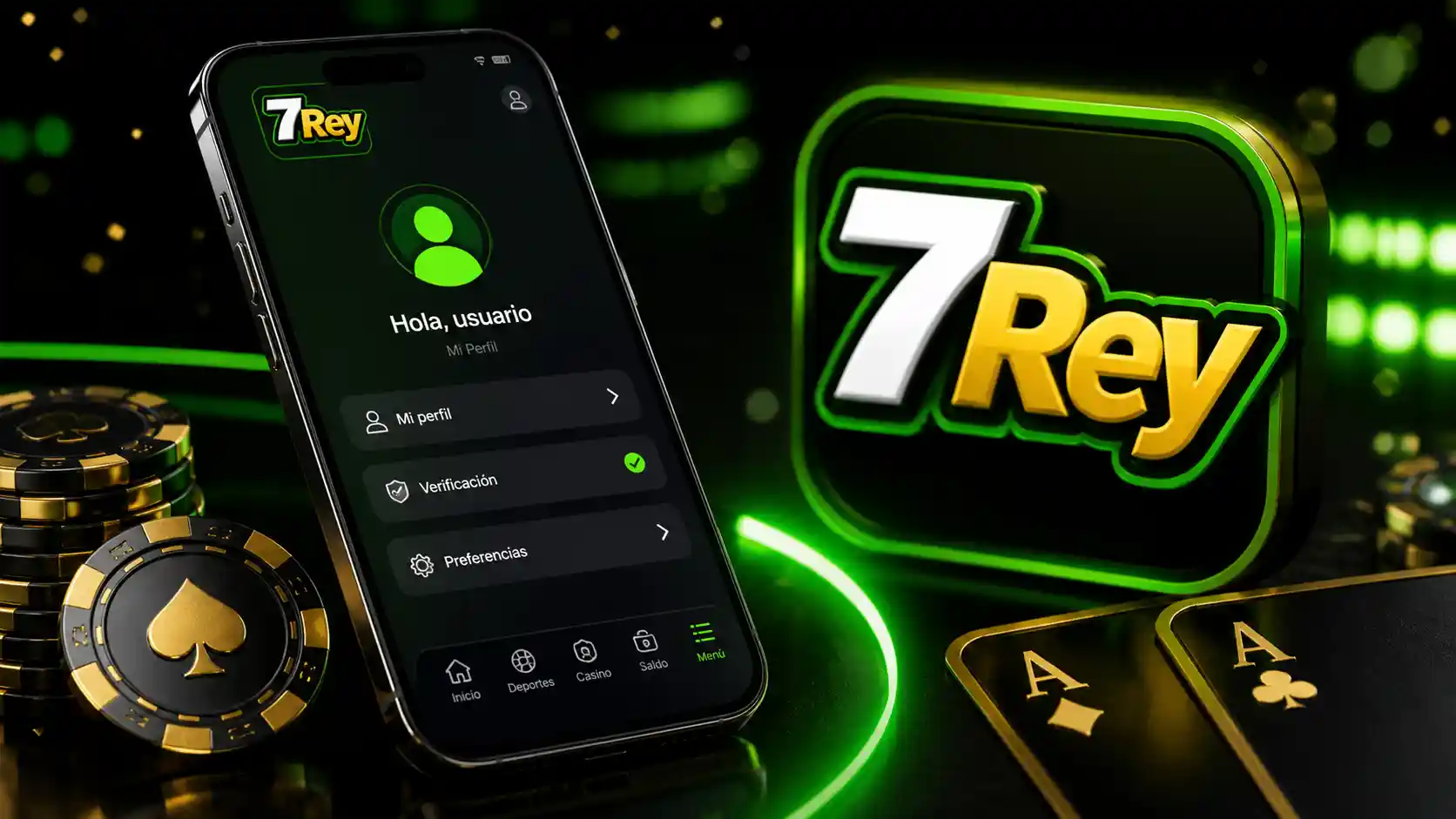 Acceso móvil a una cuenta de 7Rey después del registro