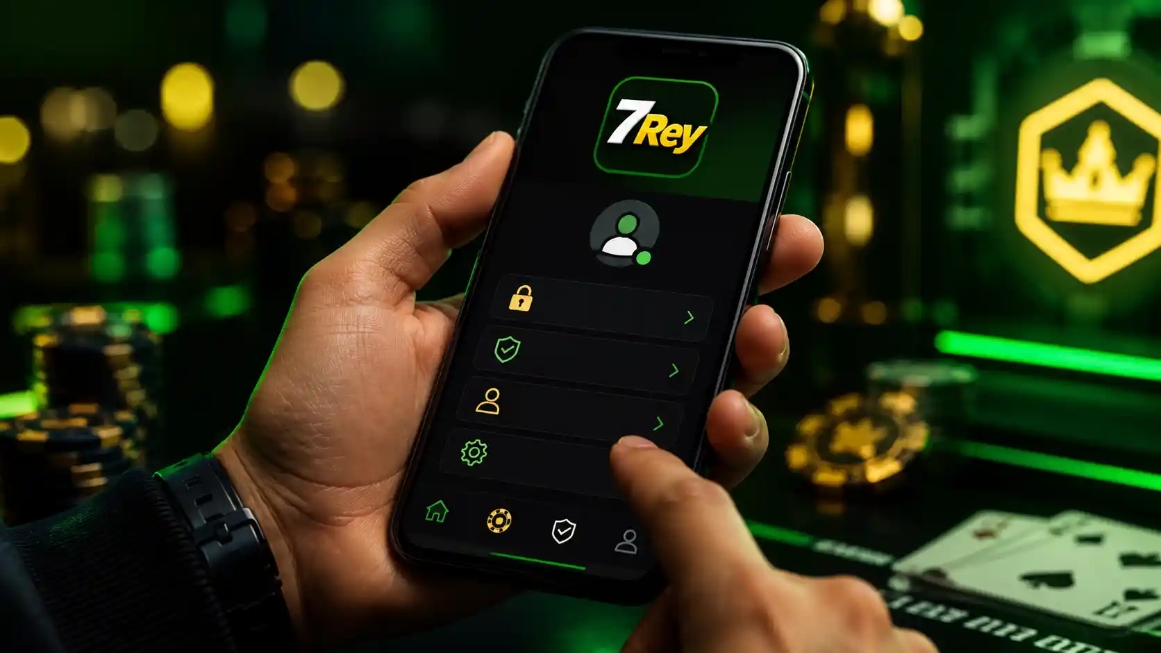 Cuenta de 7Rey abierta en un celular