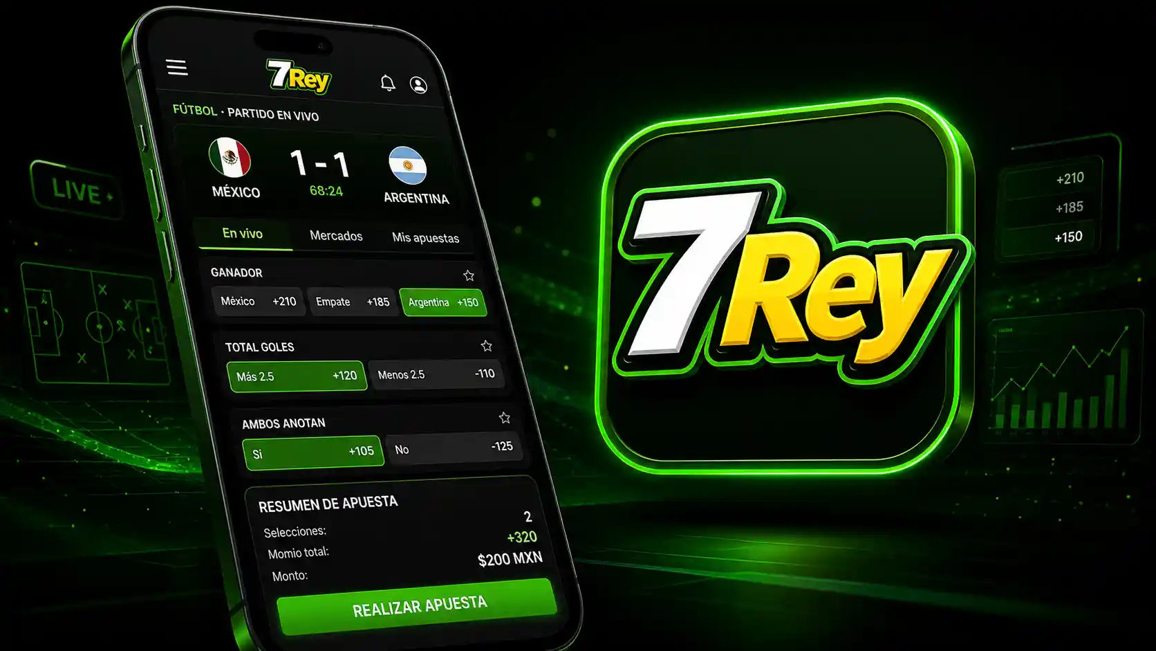 Mercados deportivos y momios de un partido en 7Rey