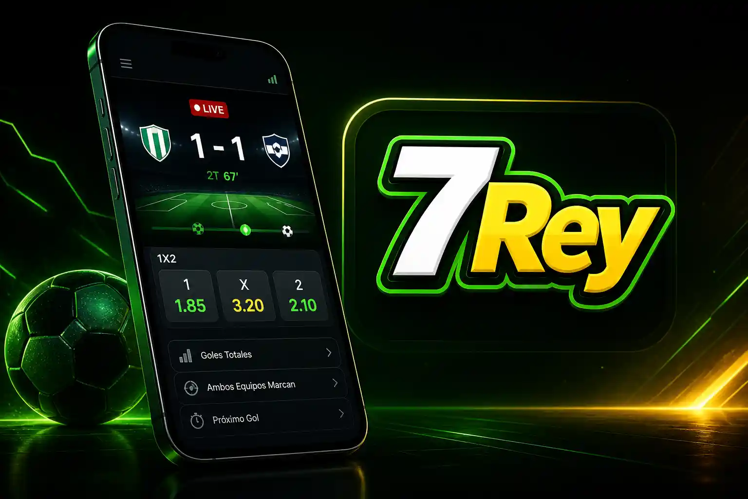 Pantalla móvil de 7Rey con momios de apuestas en vivo