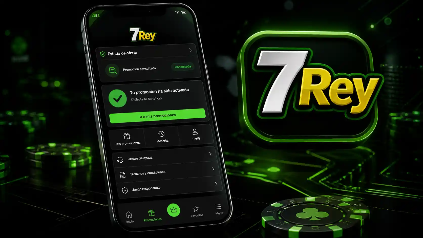 Estado de activación de una promoción de 7Rey en la cuenta del usuario