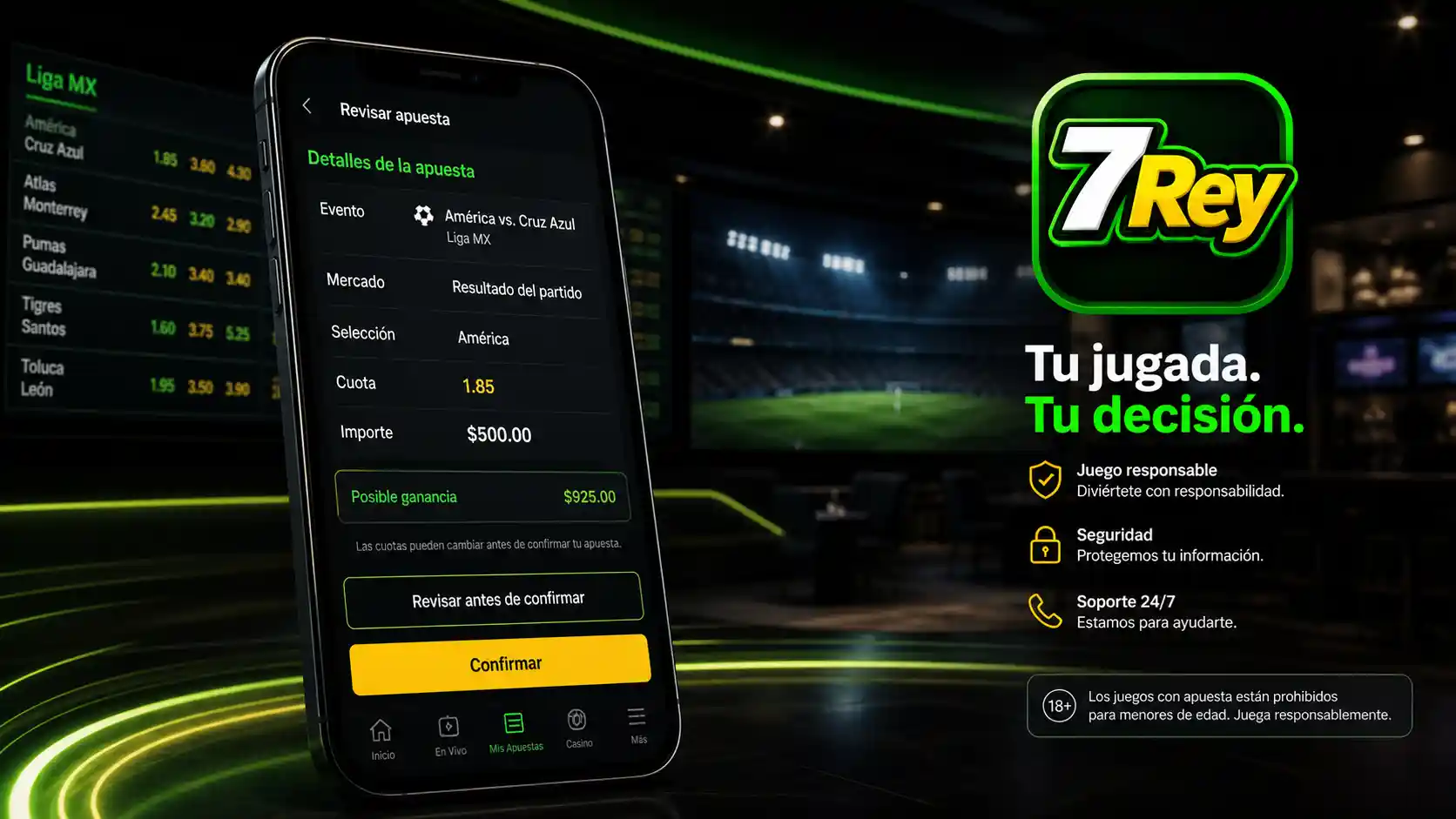 Boleto de apuesta deportiva con cuota y datos para revisar antes de confirmar